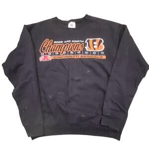 Vintage 2005 AFC North Champion Cincinnati Bengals NFL Crewneck Sweatshirt Large